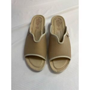 Fly Flot Sandals Womens 9 Slip On Shoes Slip On Beige Mesh Wedge Heel Slide 41